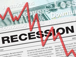 Recession down trend graphic